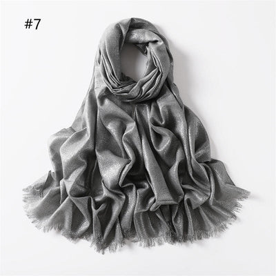 Women's Golden Glitter Lightweight Shawl Thin Scarf