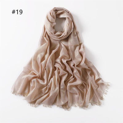 Women's Golden Glitter Lightweight Shawl Thin Scarf