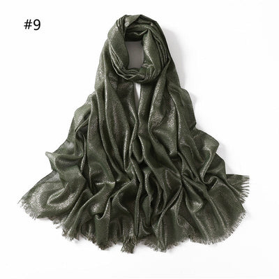 Women's Golden Glitter Lightweight Shawl Thin Scarf