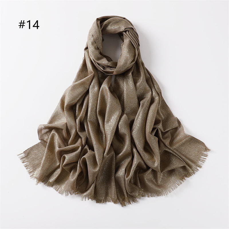 Women's Golden Glitter Lightweight Shawl Thin Scarf