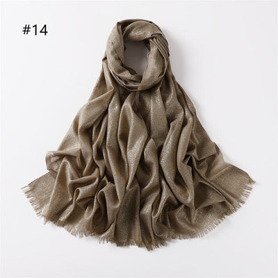 Women's Golden Glitter Lightweight Shawl Thin Scarf