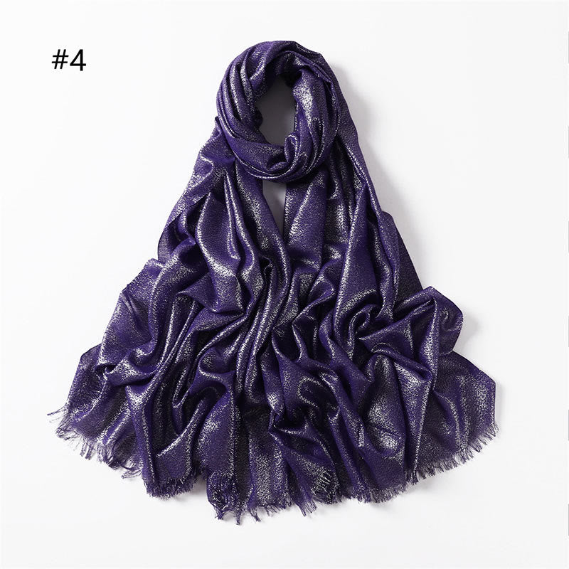 Women's Golden Glitter Lightweight Shawl Thin Scarf