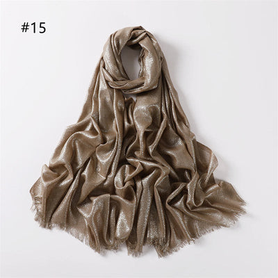 Women's Golden Glitter Lightweight Shawl Thin Scarf