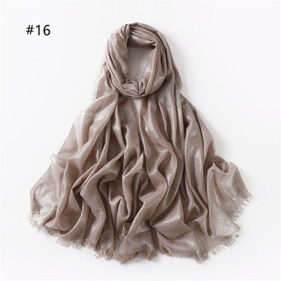 Women's Golden Glitter Lightweight Shawl Thin Scarf