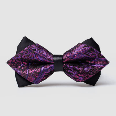 Men's Gold Hue Paisley Pointed Bow Tie