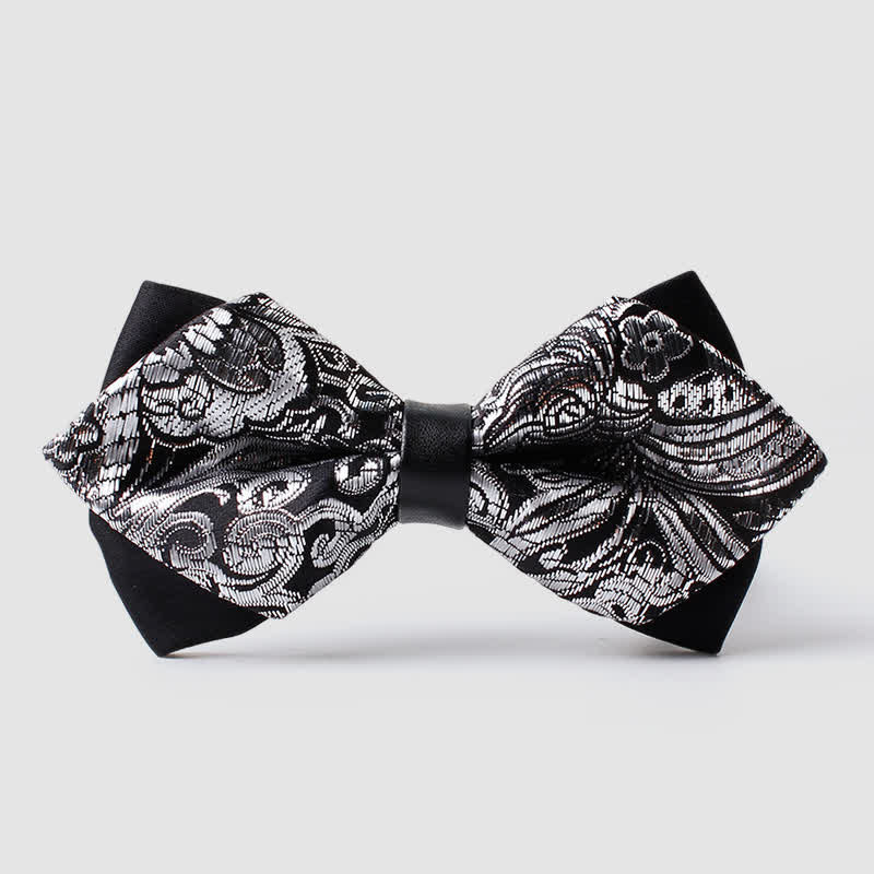 Men's Gold Hue Paisley Pointed Bow Tie