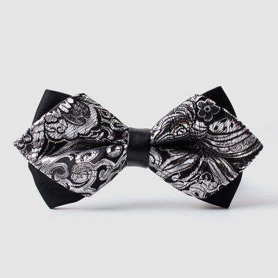 Men's Gold Hue Paisley Pointed Bow Tie
