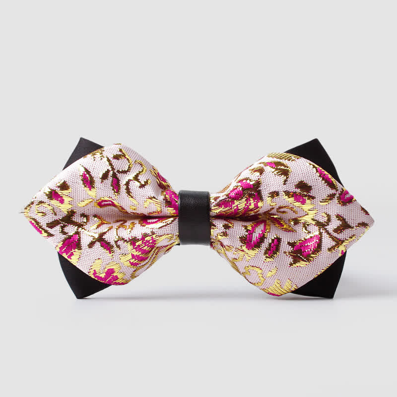 Men's Gold Hue Paisley Pointed Bow Tie