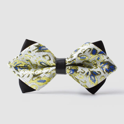 Men's Gold Hue Paisley Pointed Bow Tie