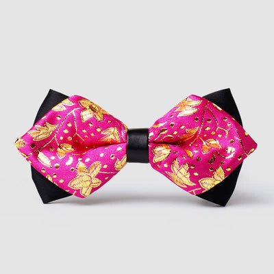 Men's Gold Hue Paisley Pointed Bow Tie