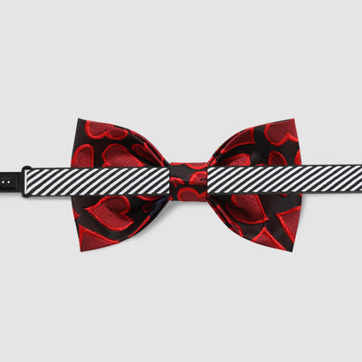 Men's Love Heart Embroidery Bow Tie