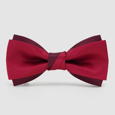 Men's Red Double Layered Formal Tuxedo Bow Tie