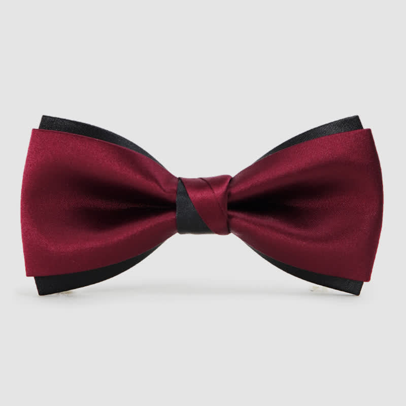 Men's Charming Black & Red Double Layered Bow Tie
