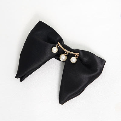 Men's Black White Oversized Pointed Bow Tie