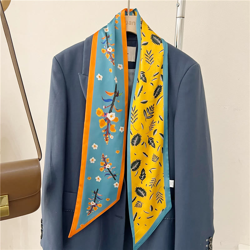 Women's Silky Printed Skinny Scarf