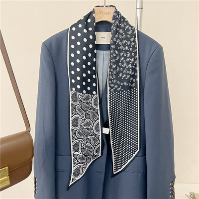 Women's Silky Printed Skinny Scarf