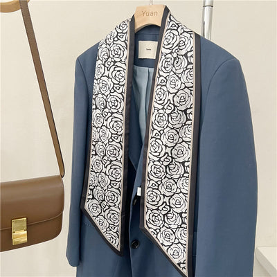 Women's Silky Printed Skinny Scarf