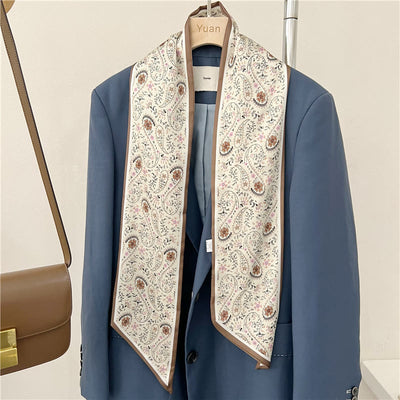 Women's Silky Printed Skinny Scarf