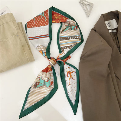 Women's Silky Printed Skinny Scarf