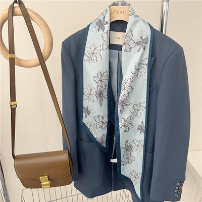 Women's Silky Printed Skinny Scarf