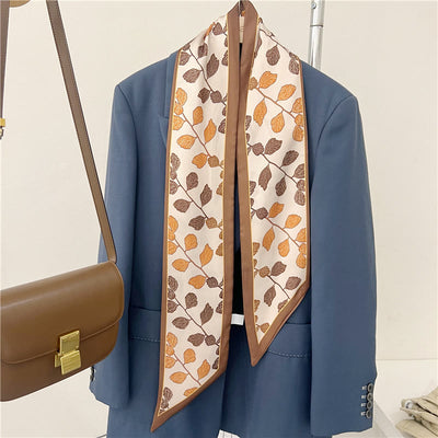 Women's Silky Printed Skinny Scarf