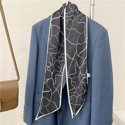 Women's Silky Printed Skinny Scarf