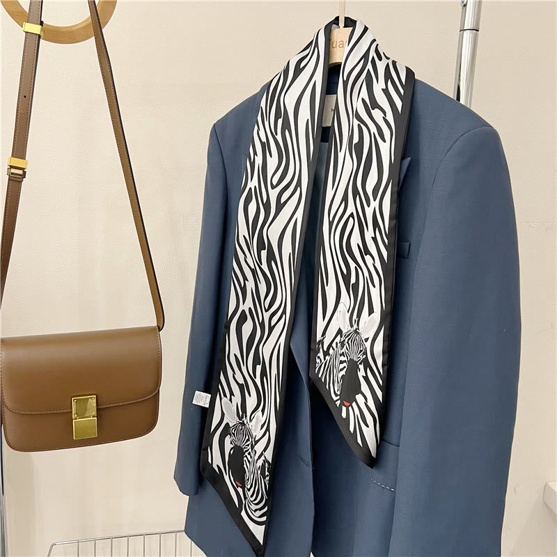 Women's Silky Printed Skinny Scarf
