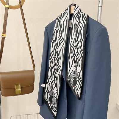 Women's Silky Printed Skinny Scarf