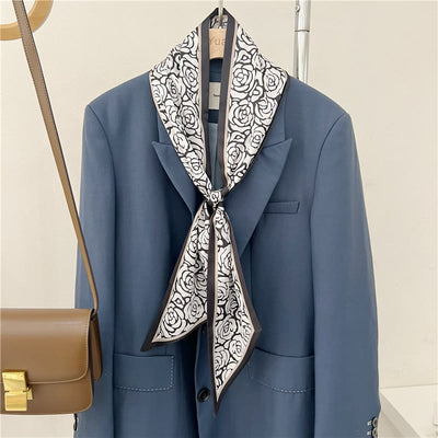 Women's Silky Printed Skinny Scarf