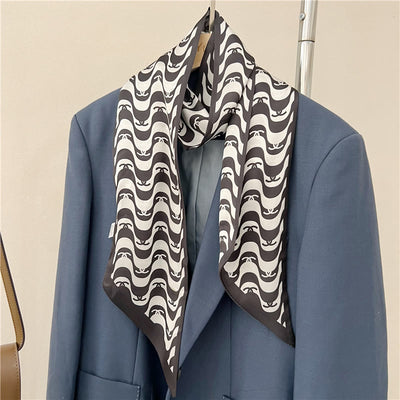 Women's Silky Printed Skinny Scarf