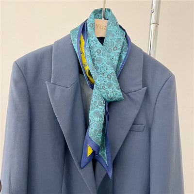 Women's Silky Printed Skinny Scarf