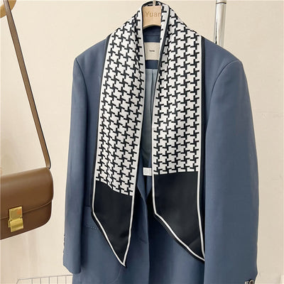 Women's Silky Printed Skinny Scarf