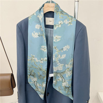 Women's Silky Printed Skinny Scarf