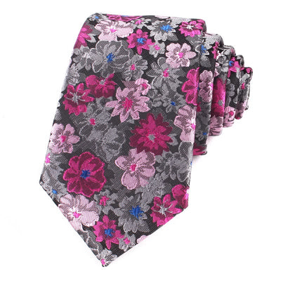 Men's Colorful Flowers Gentle Polyester Necktie