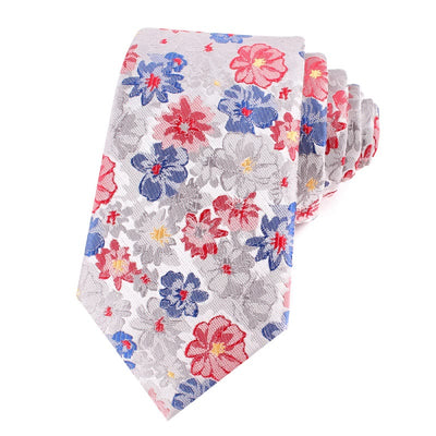 Men's Colorful Flowers Gentle Polyester Necktie