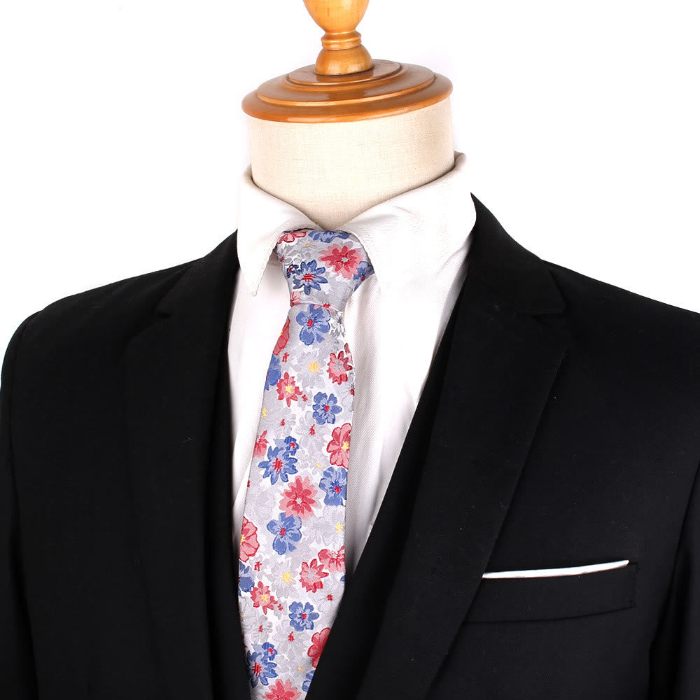 Men's Colorful Flowers Gentle Polyester Necktie