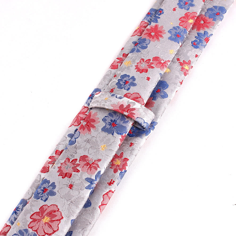 Men's Colorful Flowers Gentle Polyester Necktie