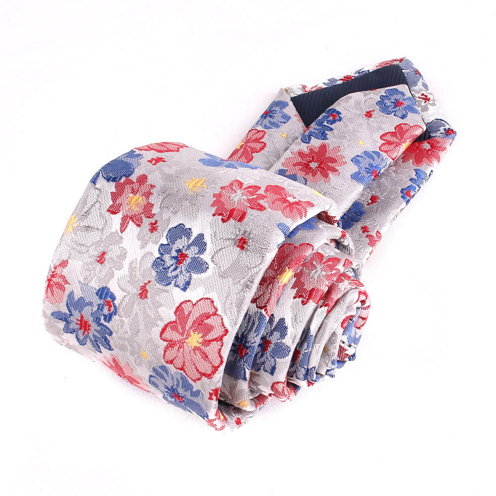 Men's Colorful Flowers Gentle Polyester Necktie