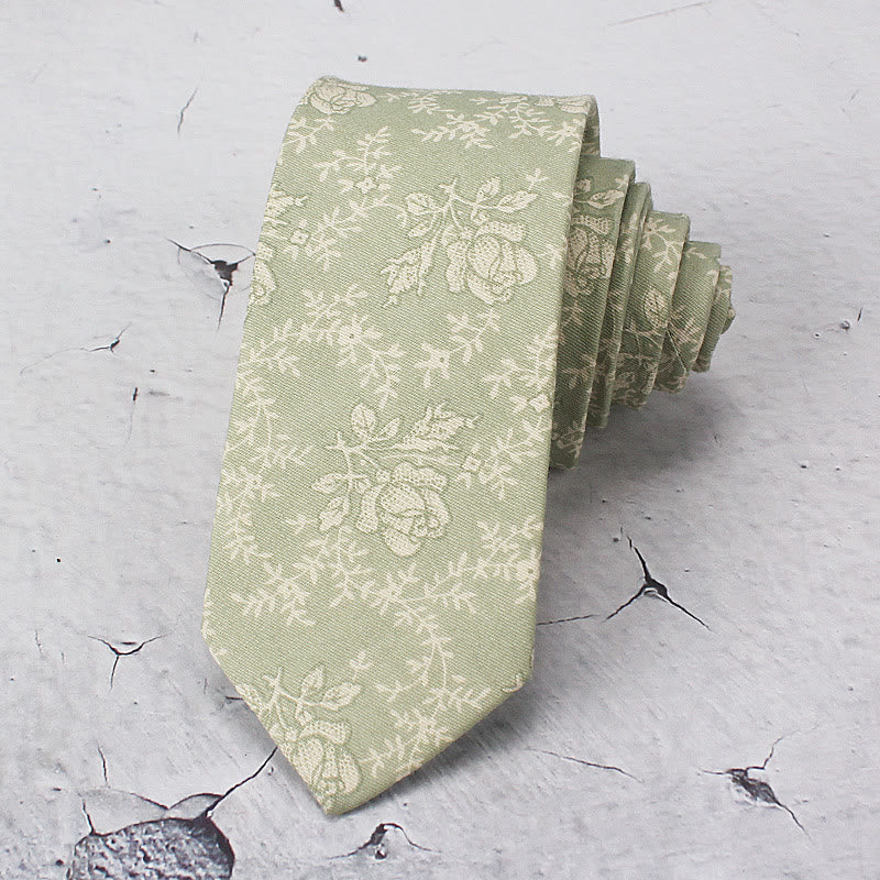 Men's Light Color Flowers Spring Polyester Necktie