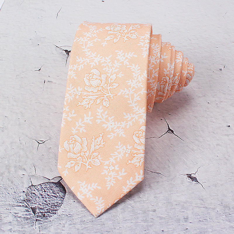 Men's Light Color Flowers Spring Polyester Necktie