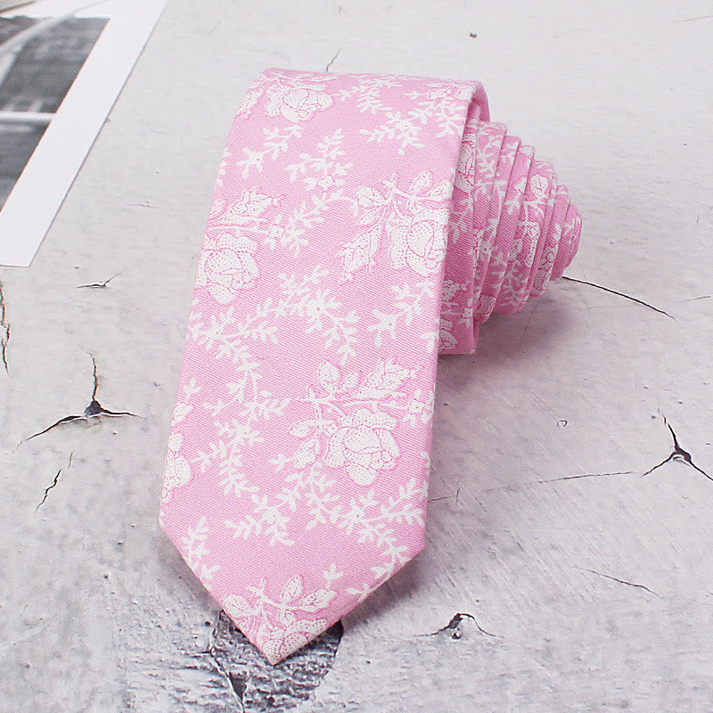 Men's Light Color Flowers Spring Polyester Necktie