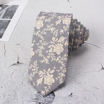 Men's Light Color Flowers Spring Polyester Necktie