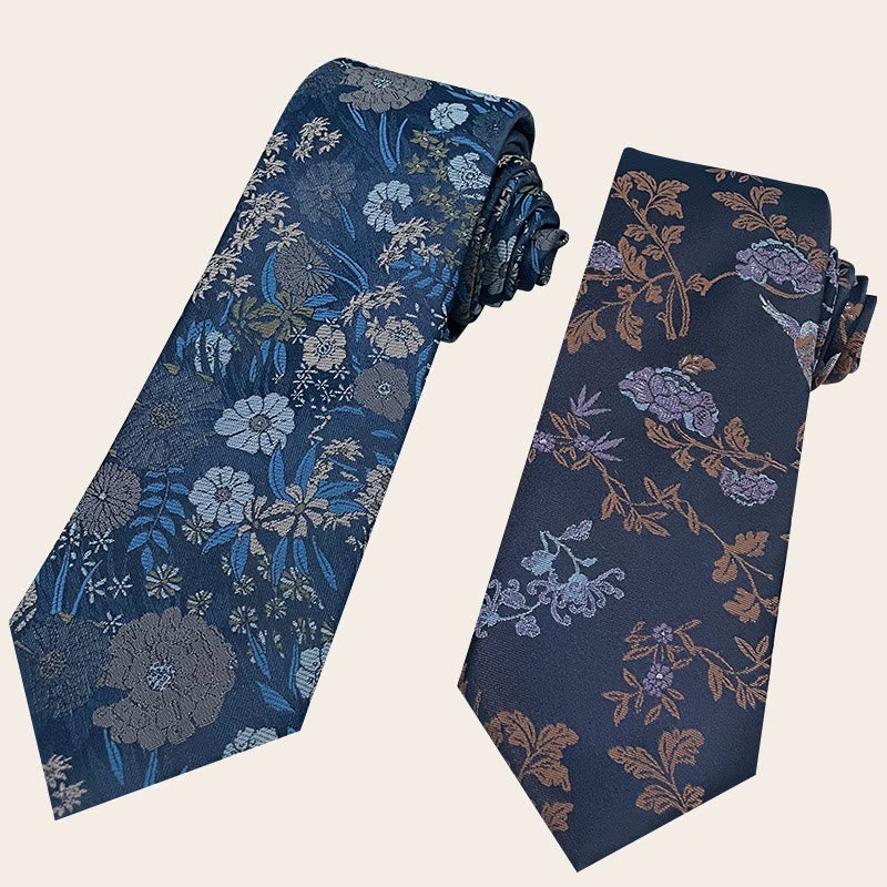 Men's Holiday Style Floral Polyester Necktie