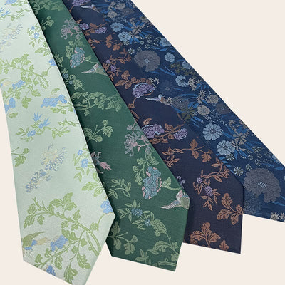 Men's Holiday Style Floral Polyester Necktie