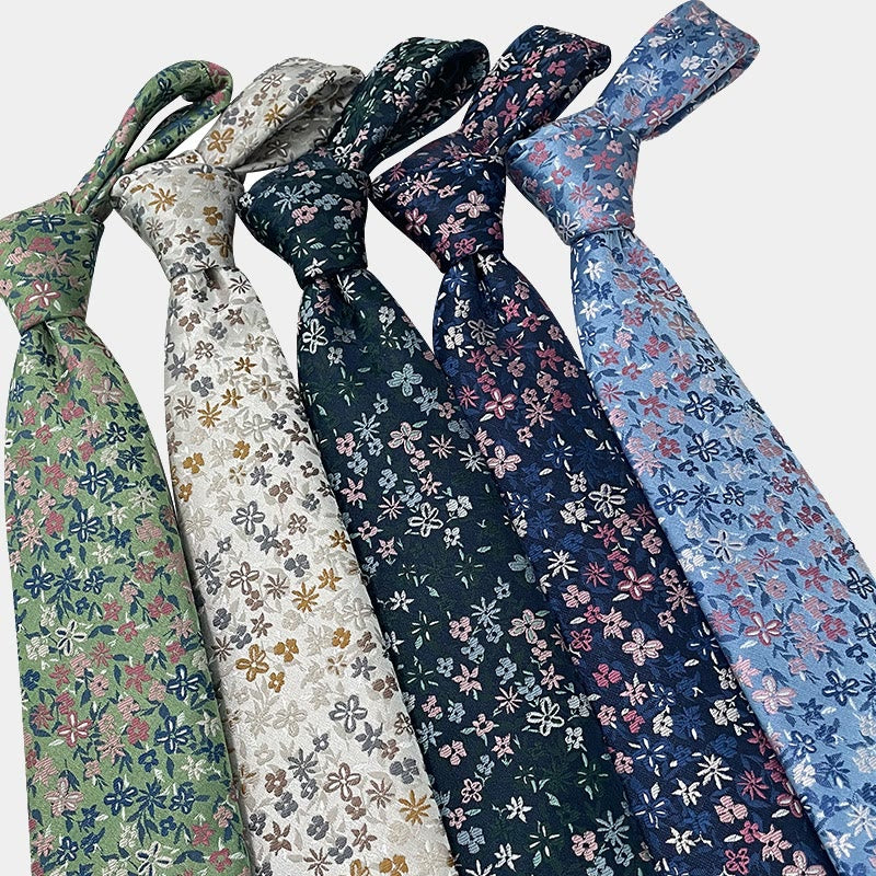 Men's Floral Flowers Spring Polyester Necktie