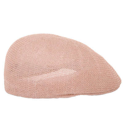 Men's Solid Color Breathable Mesh Summer Straw Beret Hat