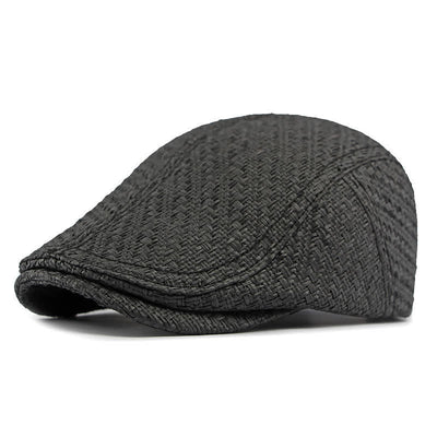 Unisex Stylish Straw Woven Pattern Flat Top Beret Hat