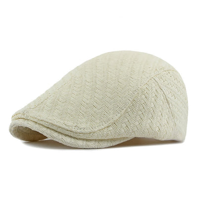 Unisex Stylish Straw Woven Pattern Flat Top Beret Hat