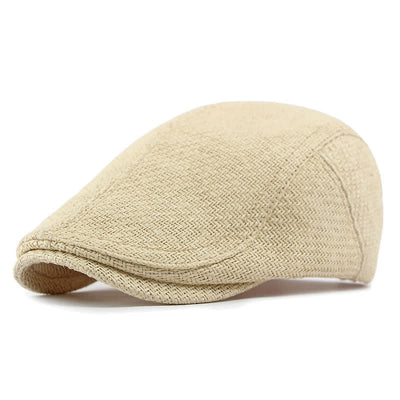 Unisex Stylish Straw Woven Pattern Flat Top Beret Hat