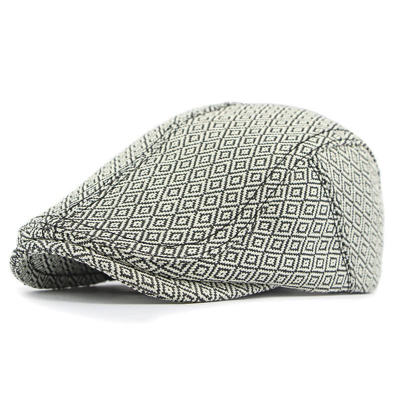 Unisex Stylish Straw Woven Pattern Flat Top Beret Hat